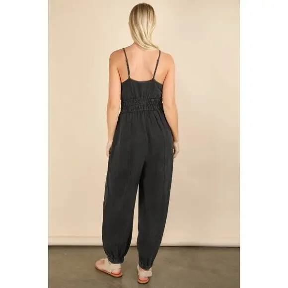 Very J Black v-neck Jumpsuit women’s size 1x - Picture 5 of 10